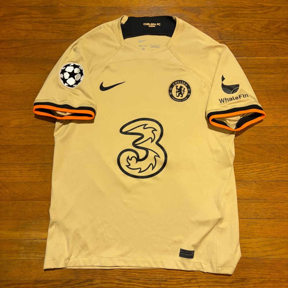 Nike Chelsea FC 2022-23 Third Jersey Pulisic 10 Gold Men's Medium DN2712-253